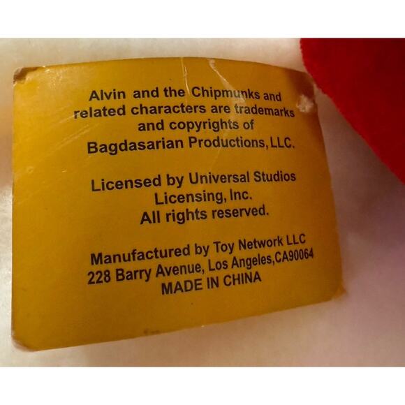 Alvin & The Chipmunks Christmas Plush Lot 3pc Alvin Simon Theodore w/ Tags 13” - Picture 7 of 7